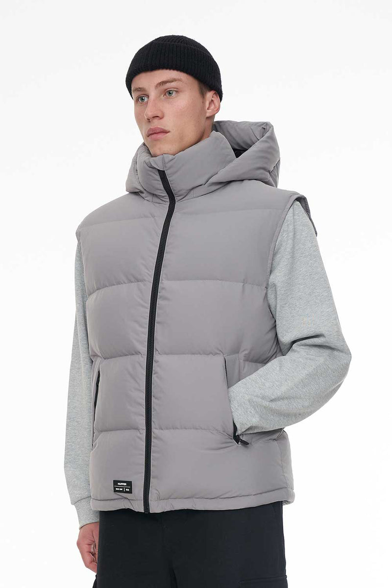MENS BLOCK DOWN VEST CEMENT Huffer