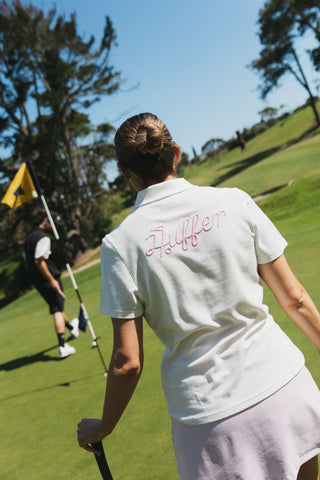 WOMENS BIRDIE SS POLO/PAR 97 CHALK/PETAL