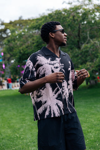 BALMY CROP SHIRT PINK/BLACK