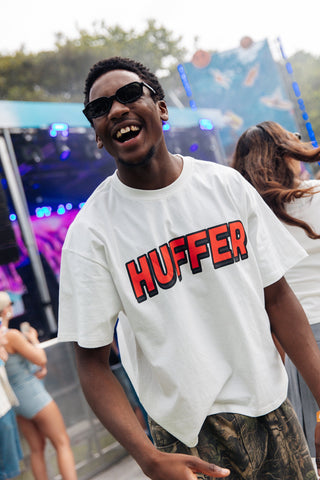 BLOCK CROP TEE 220/POSTED CHALK/RED