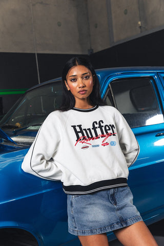 RAGLAN CROP CREW 350/PITT CHALK/BLACK