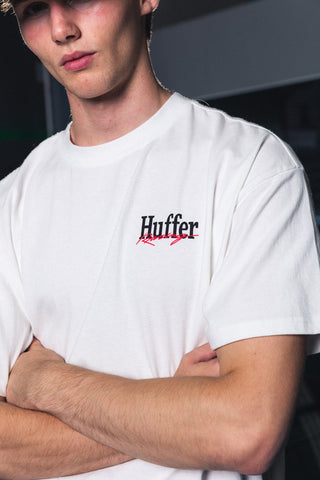 BLOCK CROP TEE 220/PIT STOP CHALK