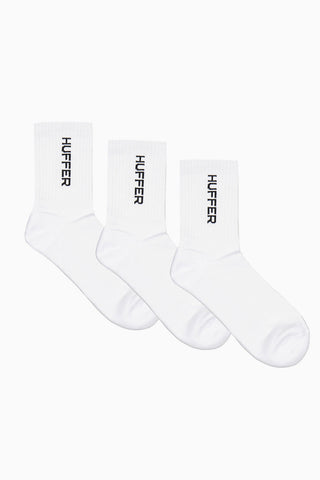 HFR RIB SOCK/3 PACK WHITE