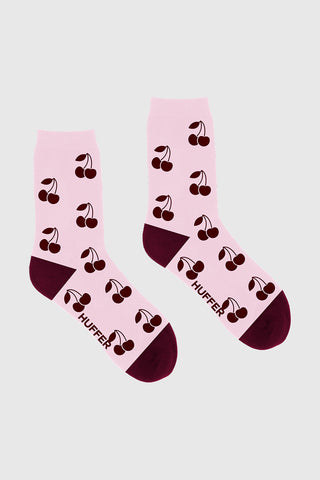 HFR CREW SOCK/CHEERY PETAL/BURGUNDY