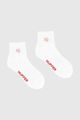 ANKLE RIB SOCK/FLOWERBOMB WHITE