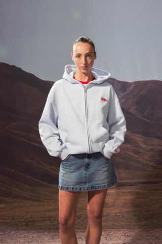 RELAX ZIP HOOD/LASSO SILVER MARLE