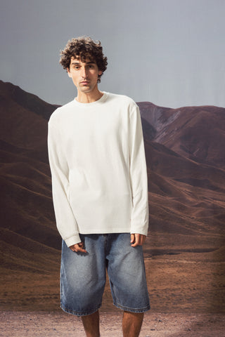 WAFFLE LS TEE CHALK