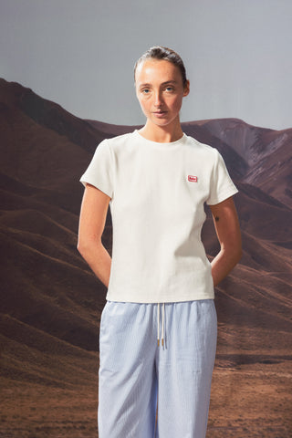 WAFFLE SLIM TEE CHALK