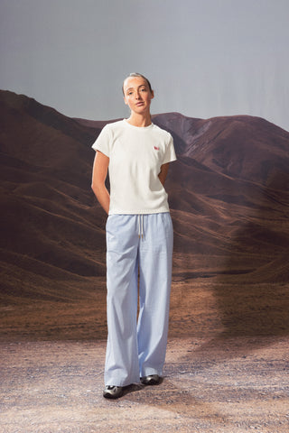 WAFFLE SLIM TEE CHALK