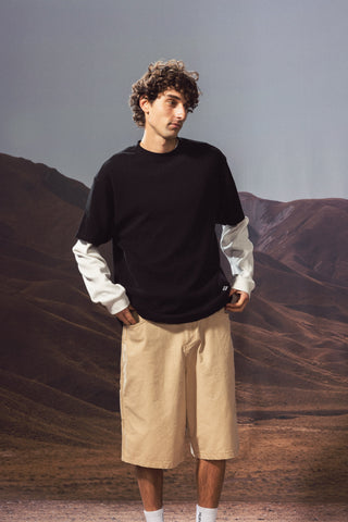WAFFLE TEE WASHED BLACK