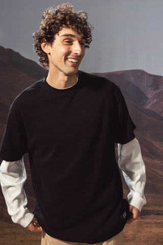 WAFFLE TEE WASHED BLACK