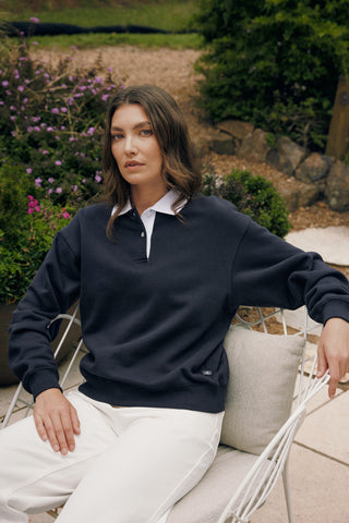 RUGBY FLEECE JERSEY/3BALL NAVY