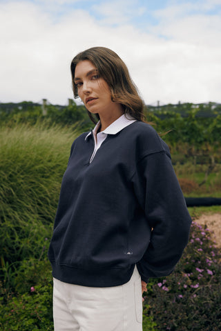 RUGBY FLEECE JERSEY/3BALL NAVY