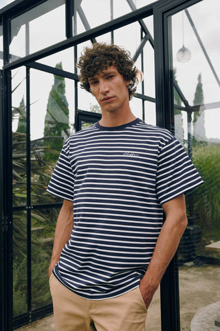 MENS STRIPE SUP TEE NAVY/WHITE