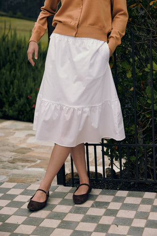 CLARISSE MIDI SKIRT WHITE