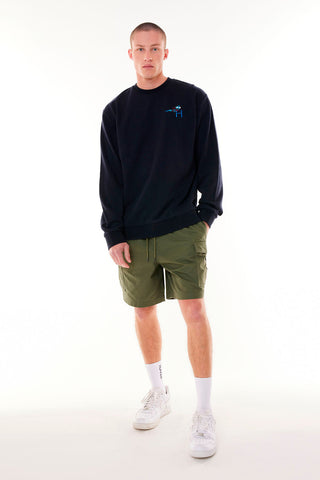 MENS TRUE CREW/BREWED NAVY
