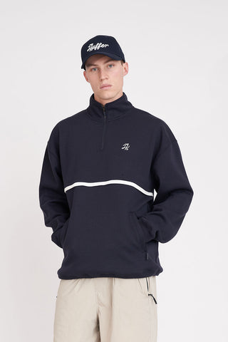 MENS CLUB ¼ ZIP CREW NAVY/CHALK