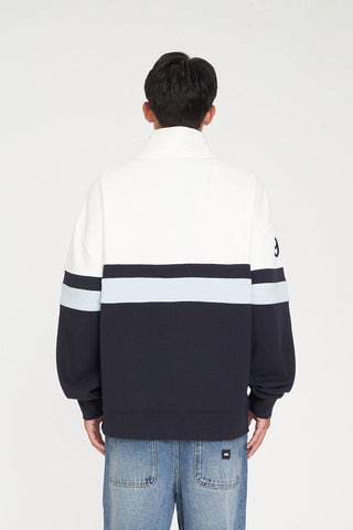PANEL 1/4 ZIP/CHECK NAVY/BLUE/CHALK