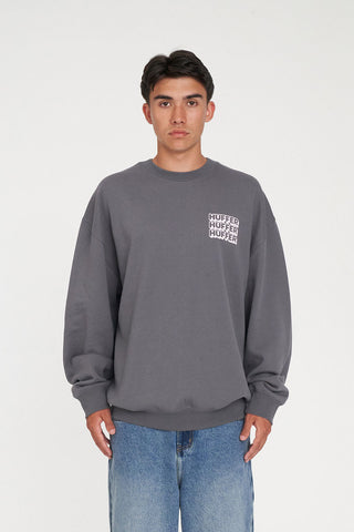 MENS WEEKEND CREW/8-BIT FLINT GREY