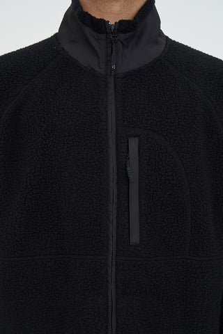 HUSK POLAR FLEECE JACKET BLACK