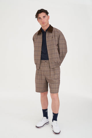 MENS PLAID CLUBHOUSE JACKET BROWN