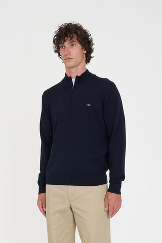 MERINO ¼ ZIP JERSEY/ 3BALL NAVY