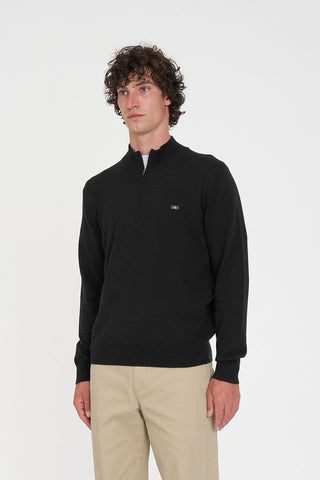 MERINO ¼ ZIP JERSEY/ 3BALL BLACK