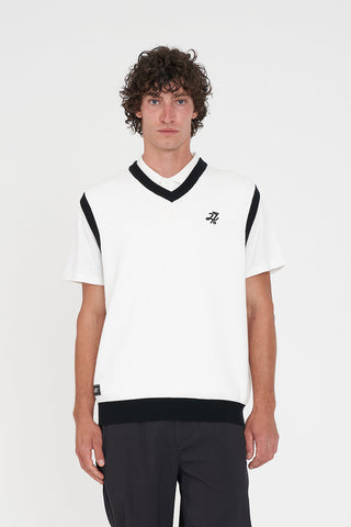 BUNKER KNIT VEST CHALK/BLACK