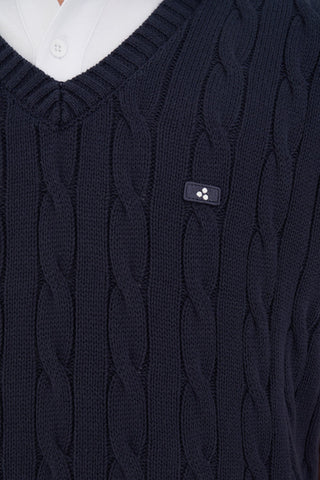 CABLE KNIT VEST NAVY