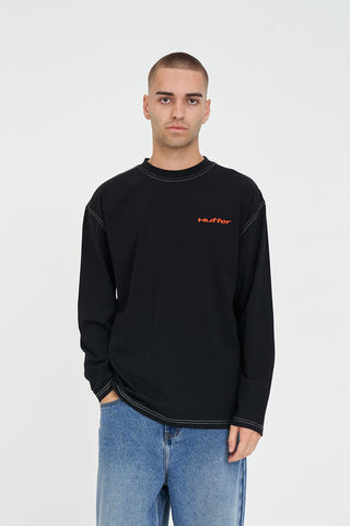 LS BLOCK TEE 220/STITCHED BLACK