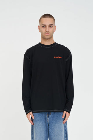 LS BLOCK TEE 220/STITCHED BLACK