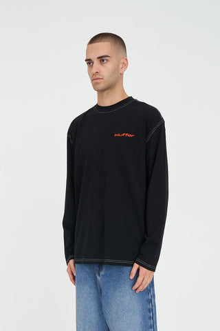 LS BLOCK TEE 220/STITCHED BLACK