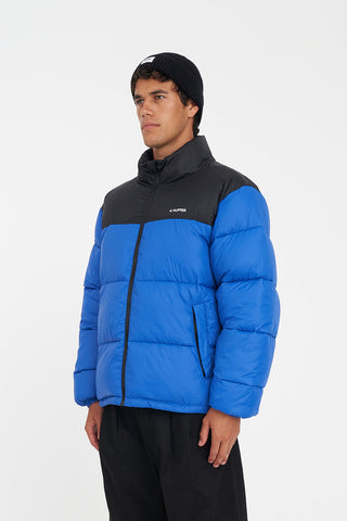 MENS RIDER PUFFER JACKET COBALT/BLACK