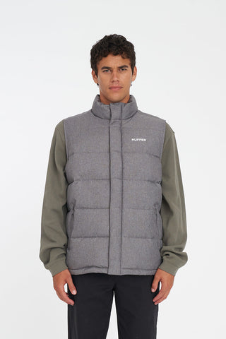 MENS HUFFER PUFFER VEST HRGBONE GREY