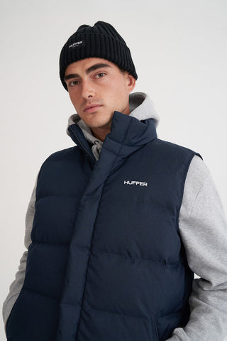 MENS HUFFER PUFFER VEST HRGBONE NAVY