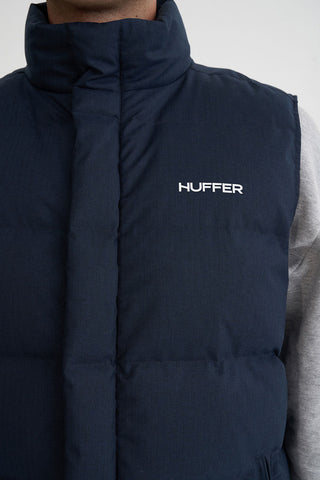 MENS HUFFER PUFFER VEST HRGBONE NAVY