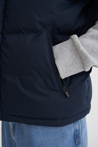 MENS HUFFER PUFFER VEST HRGBONE NAVY