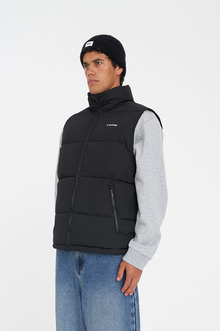 MENS HFR TRACK PUFFER VEST BLACK