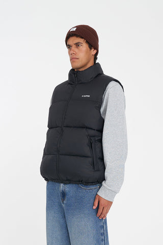MENS RIDER PUFFER VEST BLACK