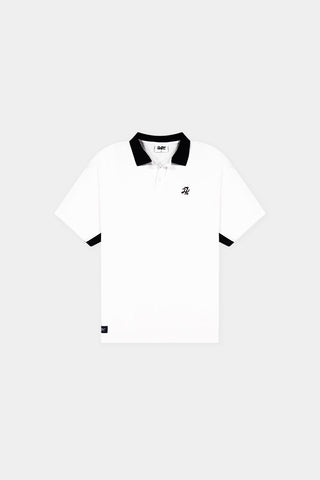MENS PIQUE PANEL SS POLO CHALK/BASALT