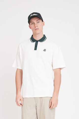 MENS CHECK PAR SS POLO CHALK