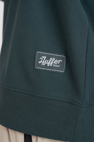 MENS PIQUE RUGBY CREW GOLF GREEN