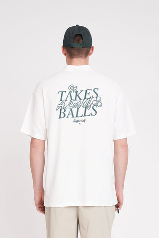 MENS PAR SS POLO/BALLSY CHALK