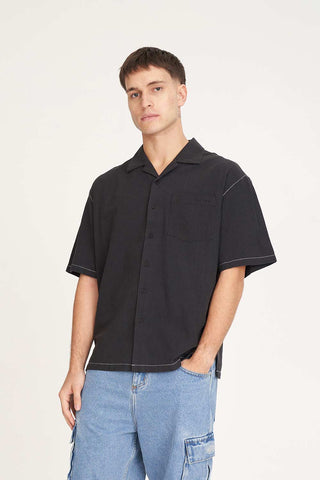 HAVANA STITCHED BOX SHIRT BLACK