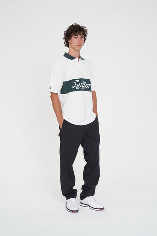 PAR LINE SS POLO CHALK/GOLF GREEN