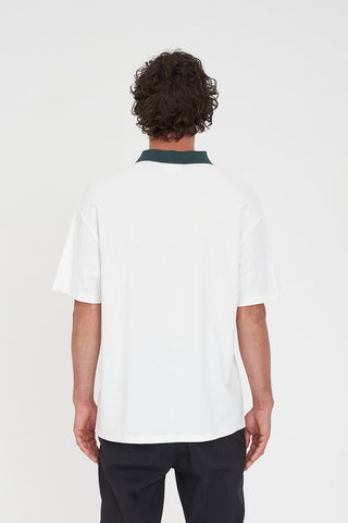 PAR LINE SS POLO CHALK/GOLF GREEN