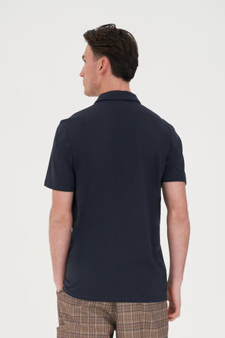 MENS TECH ZIP POLO NAVY
