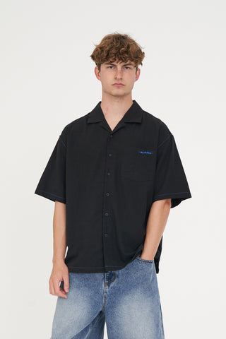 HAVANA STITCHED BOX SHIRT BLACK