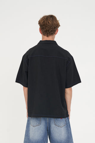 HAVANA STITCHED BOX SHIRT BLACK