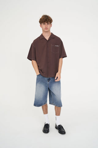HAVANA STITCHED BOX SHIRT COCOA